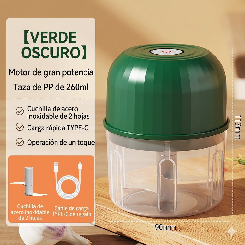 👍👍Mini Picadora Eléctrica de Alimentos Eficiente e Inalámbrica