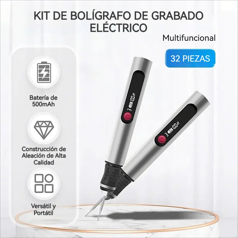 Pluma de grabado multifuncional recargable de iones de litio de larga duración para decoración de uñas y pulido eléctrico