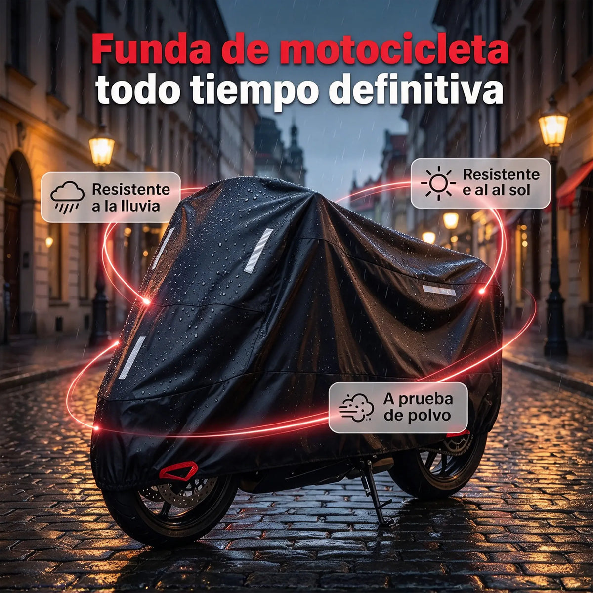 🏍️ ¡50% de descuento hoy! Funda para moto apta para todo clima | Impermeable, resistente y con protección UV | Compatible con la mayoría de motos | Ojales de seguridad y costuras reforzadas | Ideal para exterior 🌧️☀️
