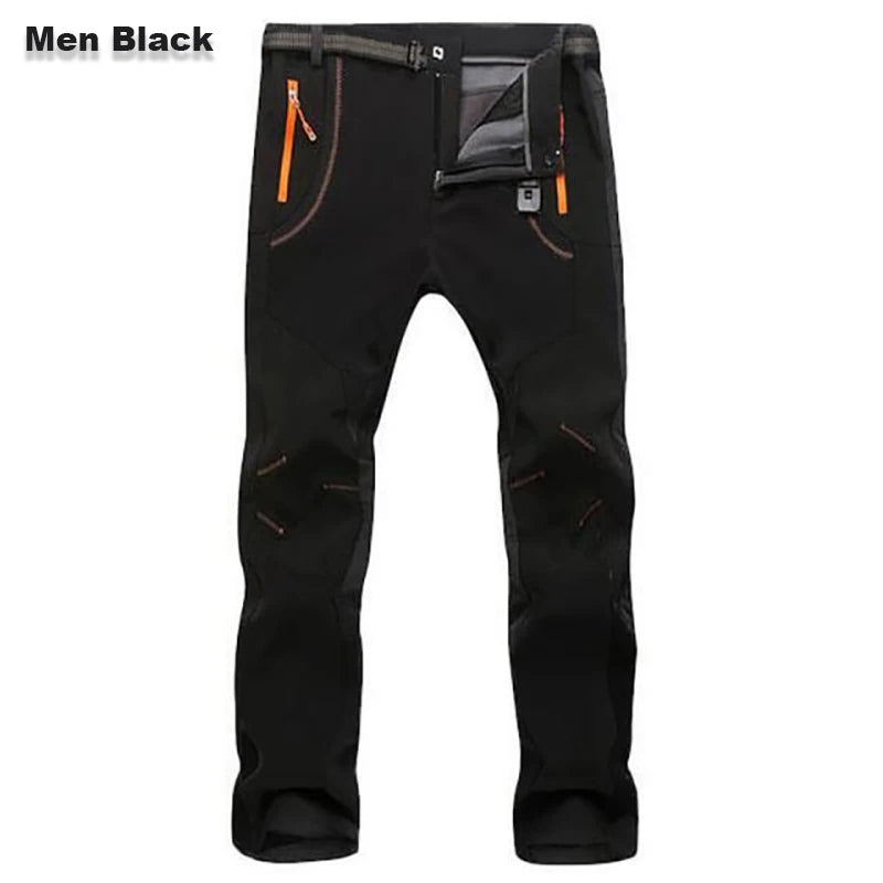 【💥Alta calidad】【S-5XL】Pantalones de senderismo para hombre, suaves, impermeables, a prueba de viento, transpirables, cálidos y gruesos, de polar para deportes al aire libre.