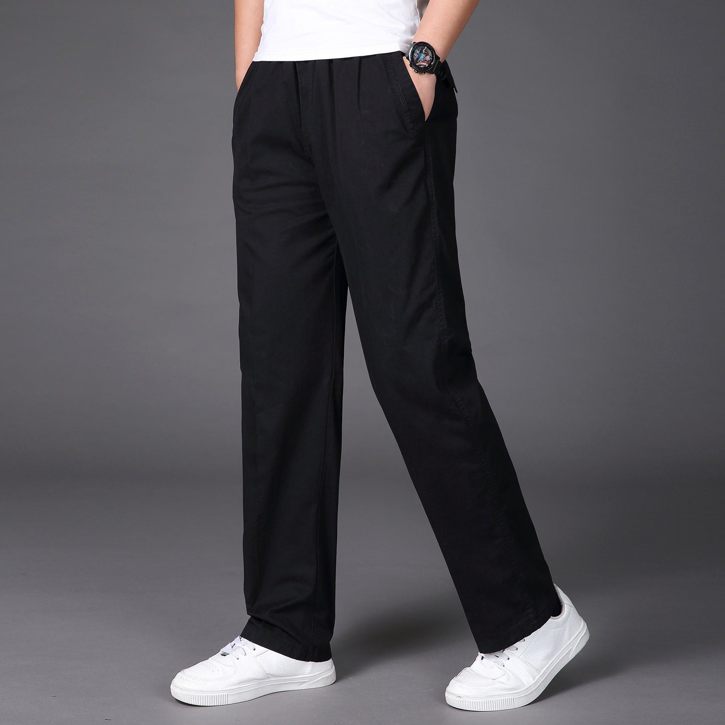 💟🌟【Letné zľavy】Pánske jarné letné rovné ležérne nohavice nadmernej veľkosti, pohodlné a priedušné
