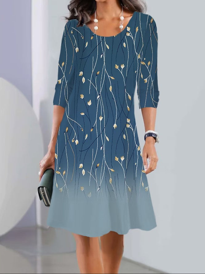 🌼👗【S-5XL】Nové jesenné midi šaty s okrúhlym výstrihom a dlhým rukávom 3713727