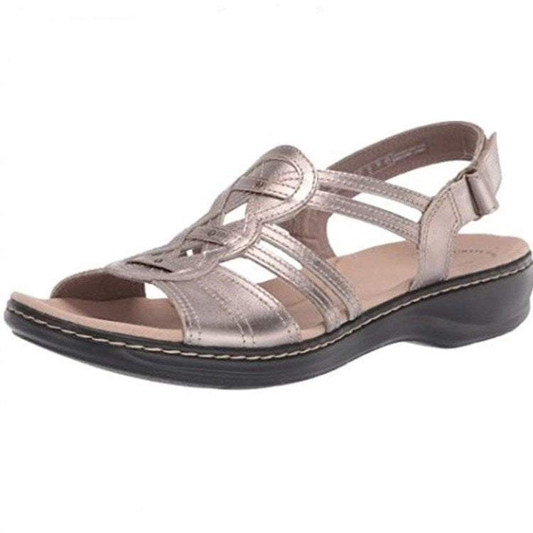 ☀️👡【35-43】Mäkké a pohodlné dámske kožené sandále na plochej podrážke, ideálne na každodenné nosenie.