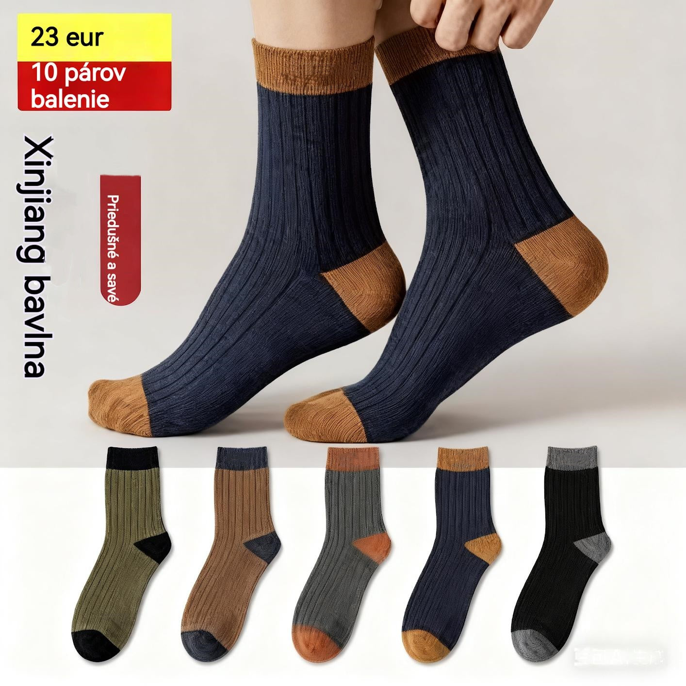 😍🧦【Kúpte 5 párov a získajte 5 párov zadarmo】Nové pánske bavlnené dezodoračné ponožky z roku 2025, ktoré absorbujú pot