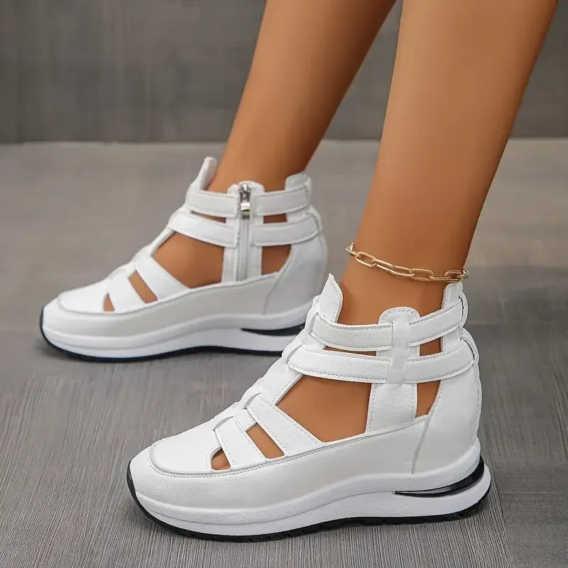 💥 Novinka s vysokým výpredajom 💥👡Dámske pohodlné a ľahké sandále na kline na leto, dizajn so zipsom na otváranie a zatváranie, jednoduché a pohodlné obliekanie a vyzliekanie