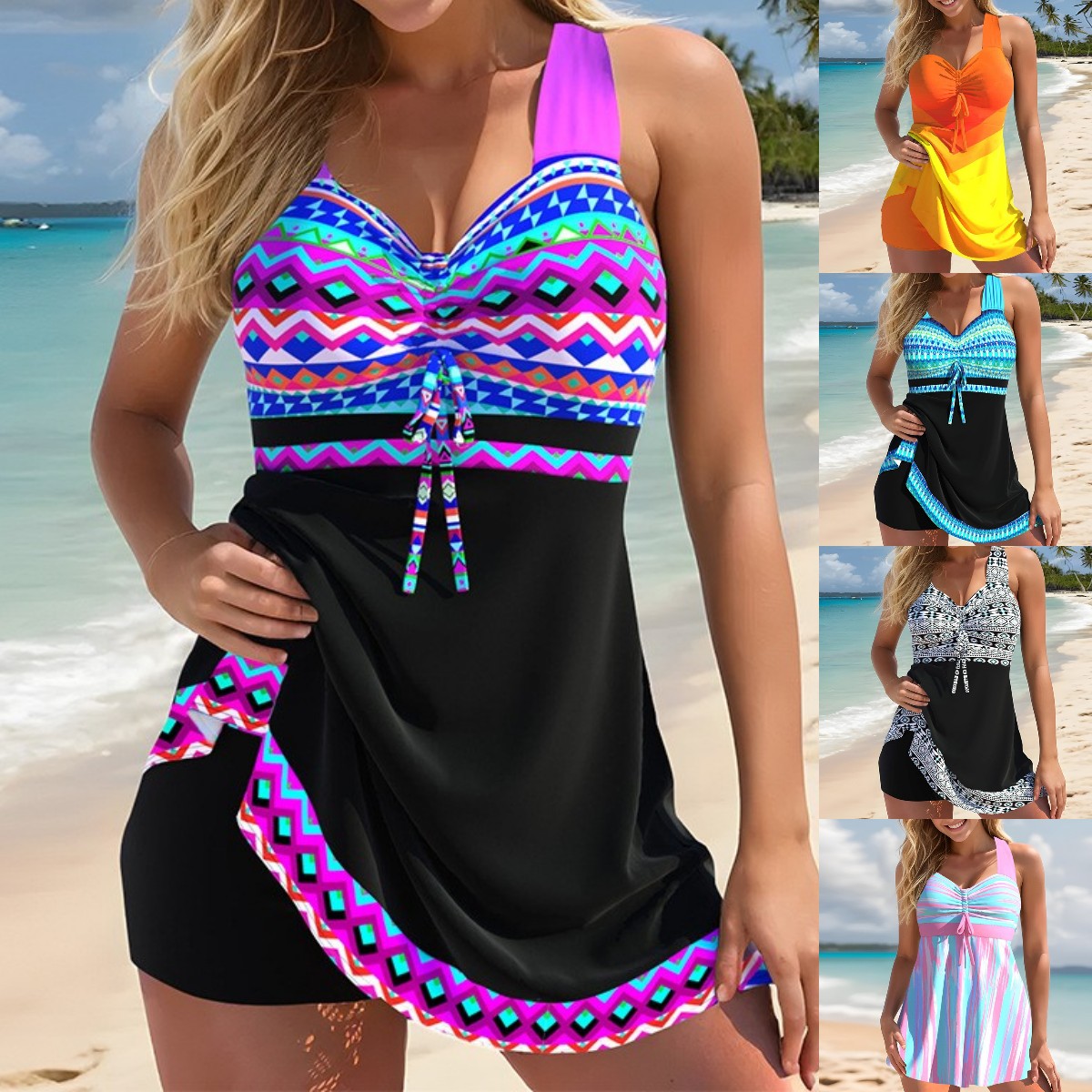 🏖️🏊♀️【S-5XL】✨Set dámskych plaviek s potlačou 2025👙【Topy + nohavice】