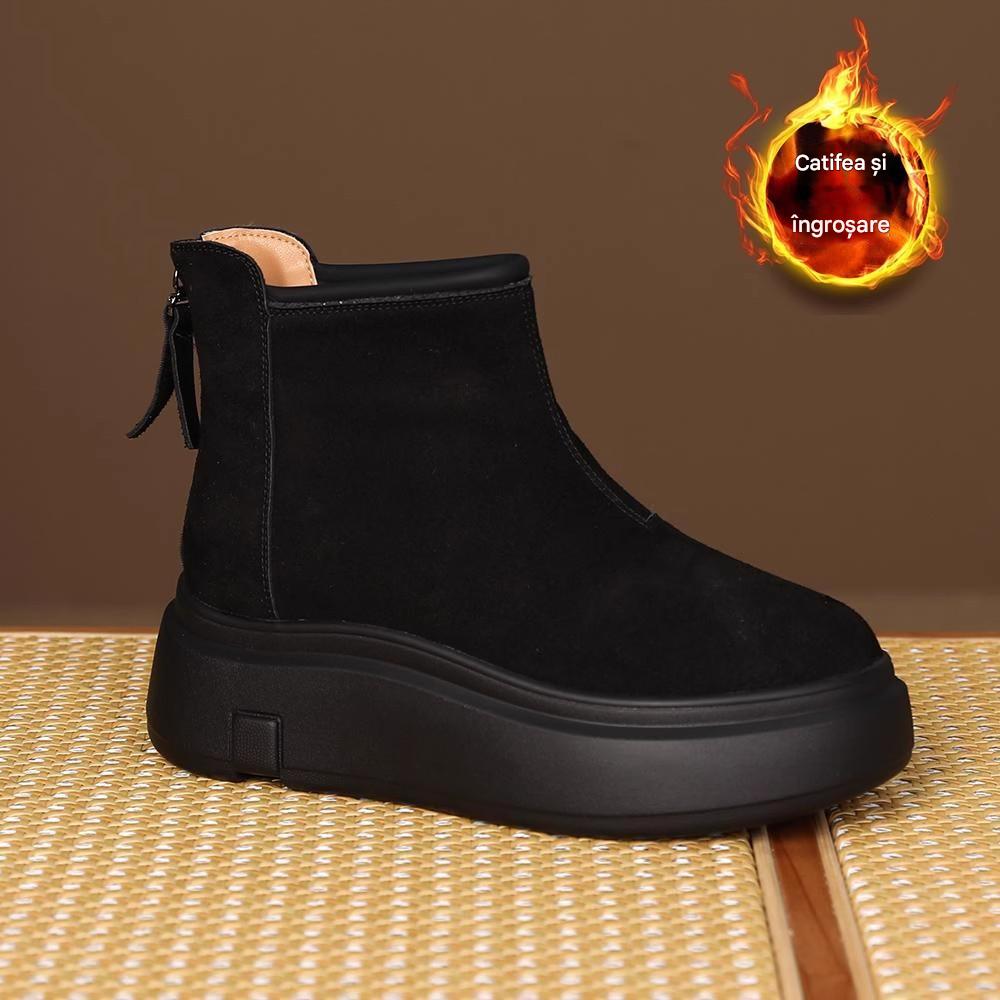 👢【35-40】2025 snehule so zadným zipsom s hrubou podrážkou, pohodlné, vodeodolné a protišmykové