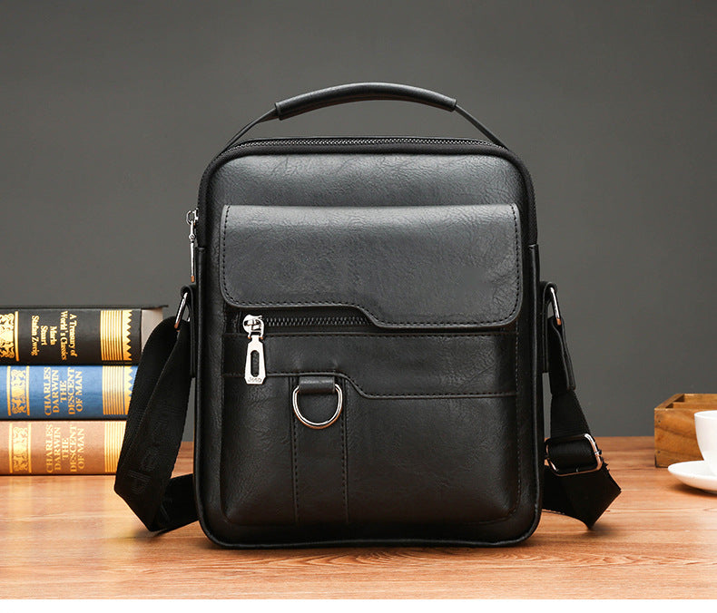 👜🔥【Zľava na nový produkt】🎁Pánska módna taška cez rameno z pravej kože, veľká kapacita, odolná voči oderu