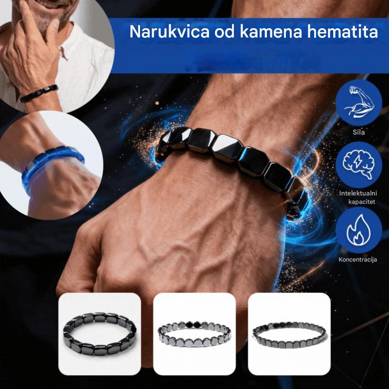 【Kupite 1, dobijte 1 gratis】 Narukvica od hematita i oniksa| Elegantna narukvica s perlicama - izbor za džentlmena