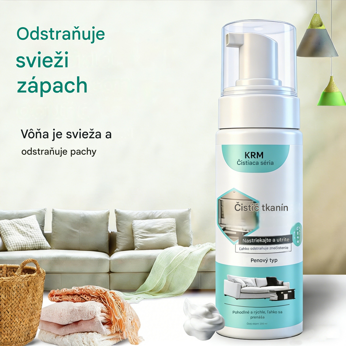 Tento vysokoúčinný čistič pohoviek má silné schopnosti odstraňovať škvrny, nevyžaduje vodu a je vhodný na chemické čistenie tkanín.
