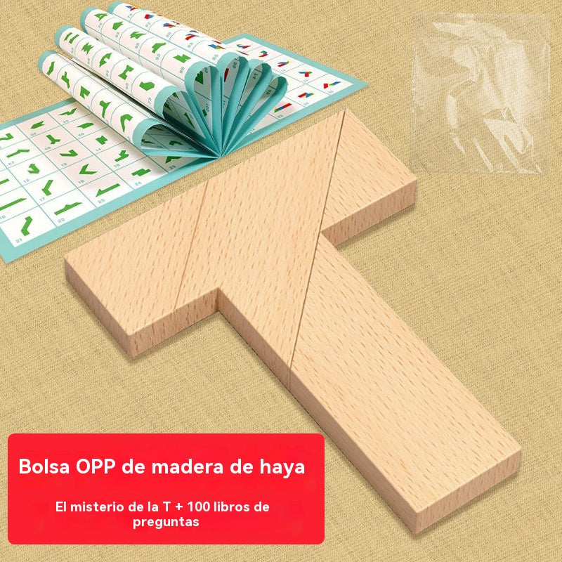 💕🎭 Rompecabezas tipo tangram en forma de T – Juguete versátil