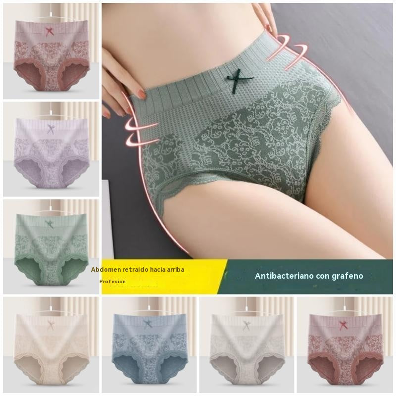 🔥【8 piezas】🔥Oferta limitada, hasta un 49% de descuento🔥Ropa interior de cintura alta antibacteriana y absorbente de humedad para mujer