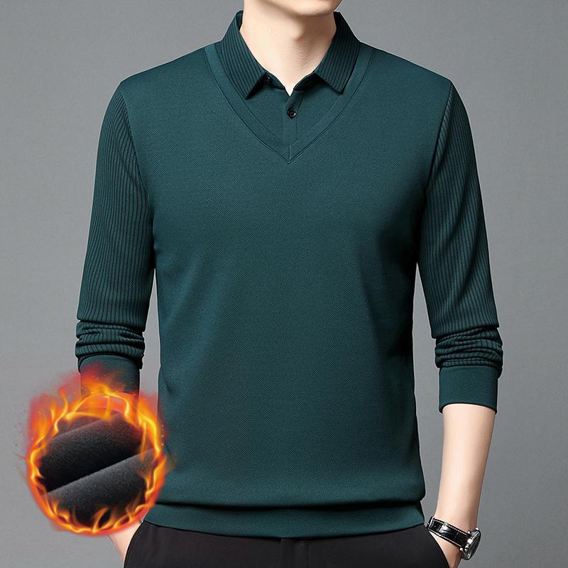 👔Pulover bărbătesc din fleece, gros și cald, din chenille artificială, format din două piese 3752015