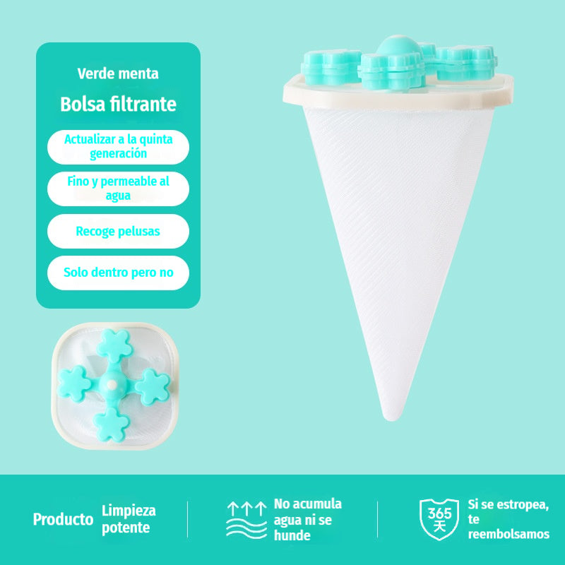 🌀6 piezas 25€✨ Filtro Flotante para Lavadora – Atrapa Pelusas, Cabellos y Pelos de Mascota en Cada Lavado 🧺