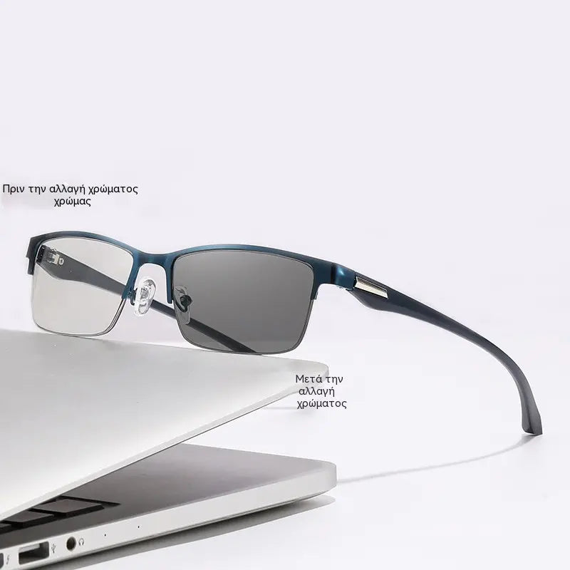 👓Nuevas gafas de lectura semi al aire para personas de mediana edad y mayores, con funciones de zoom, multifocales, fotosensibles, fotocromáticas y de bloqueo de luz azul.