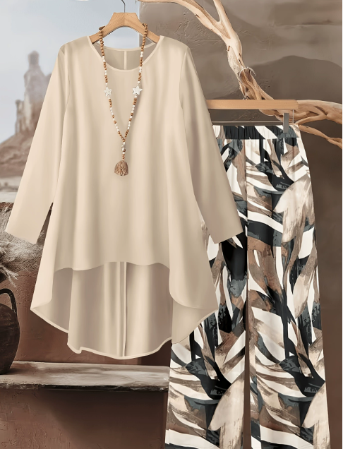 ⏳ Oferta por tiempo limitado ⏰【50-120 kg】👚 Conjunto informal de mujer con estampado de lunares, corte holgado.
