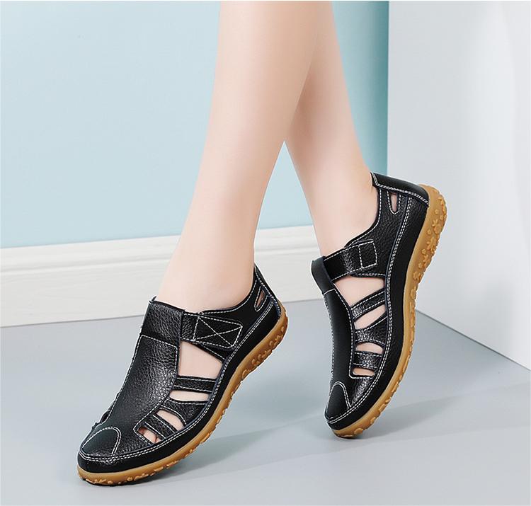 【35-43】 Letné ručne vyrábané retro mäkká podrážka na voľný čas sandále na suchý zips 3696770