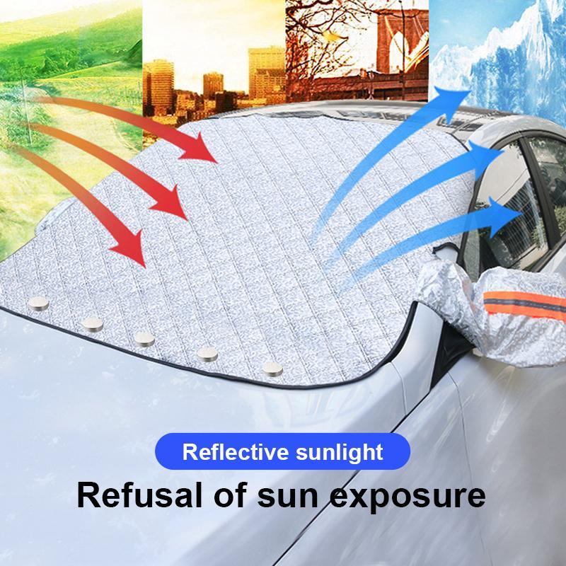 🌞1pc Car Sun Shade Curtain - material PE (polietilenă), umbra parbrizului automat retractabil, vizieră izolatoare de căldură pentru câștigarea frontală