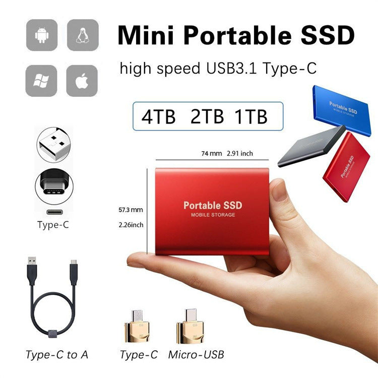 📣【Microfon extern portabil SSD】👍Rată mare de transfer, dimensiuni mici, design ușor, rezistență la șocuri, stabilitate 3856935