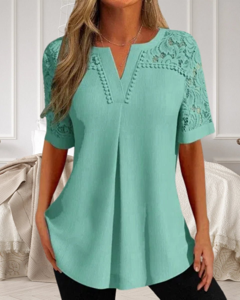 💕【Vânzare excelentă】✨【S-6XL】Rochie de damă cu mânecă scurtă din dantelă, colecție nouă la modă
