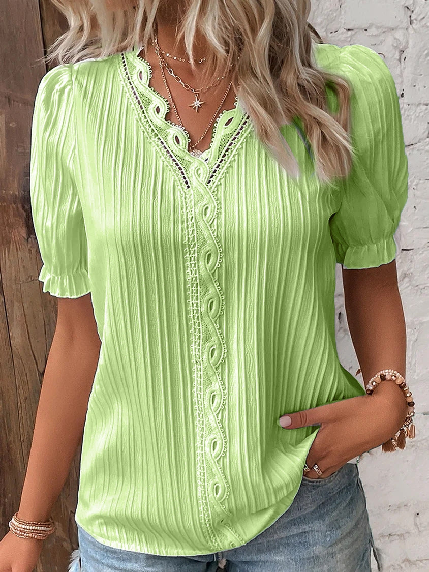 💕【S-5XL】Tricou elegant de vară pentru femei, din bumbac și in, casual