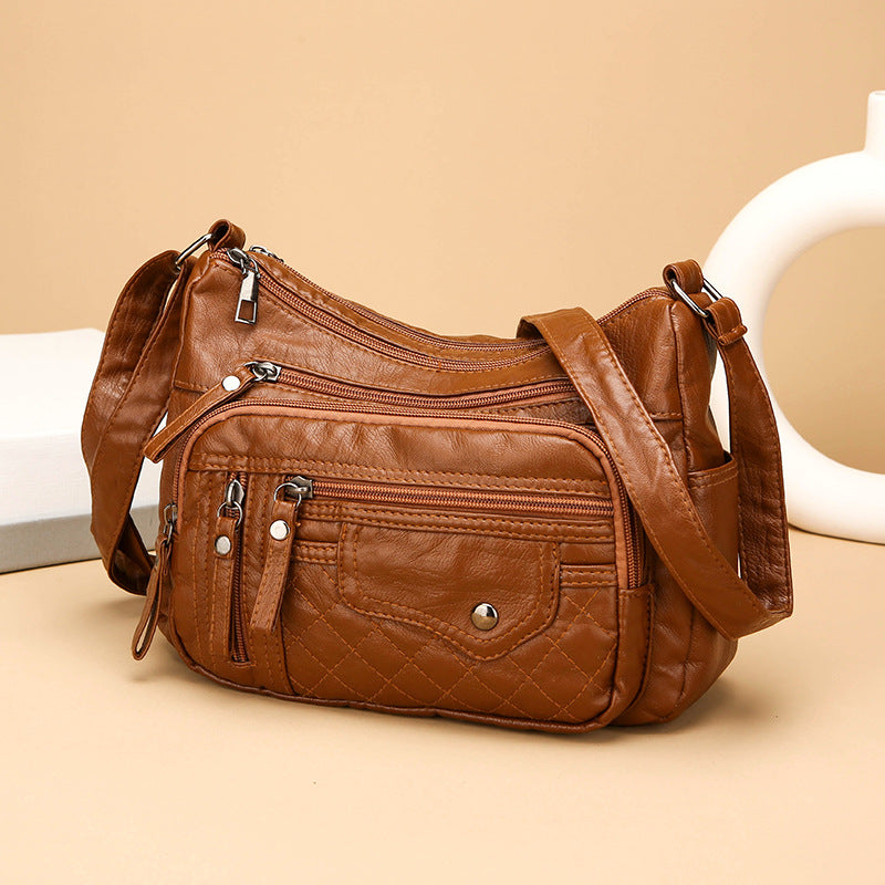 🔥2024 nová veľkokapacitná mäkká kožená taška cez rameno/crossbody kabelka