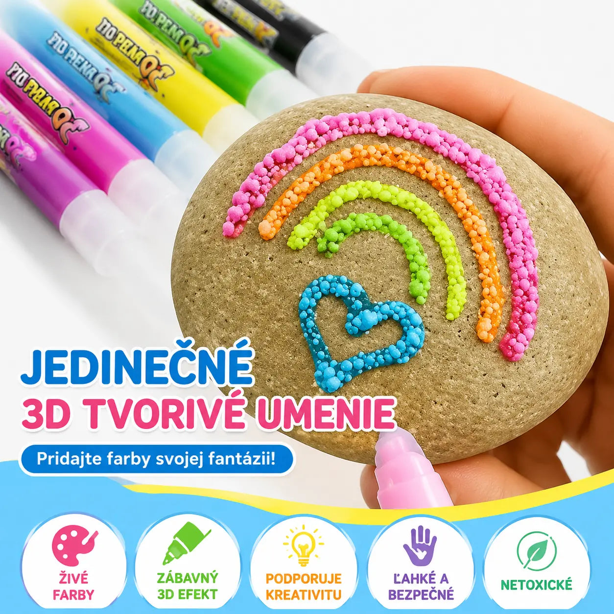 🎁【Kúp 1 a získaj 1 zadarmo】3D tlačiarenské pero pre deti: Kreslenie bublín z popcornu (DIY)