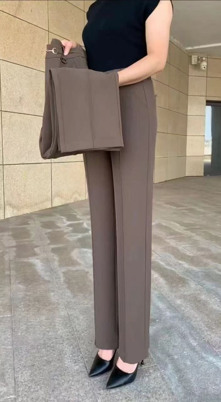 👑🌼【M-4XL】Pantaloni drepți de vară pentru femei, de înaltă calitate, stil nou 2025, răcoriți și respirabili