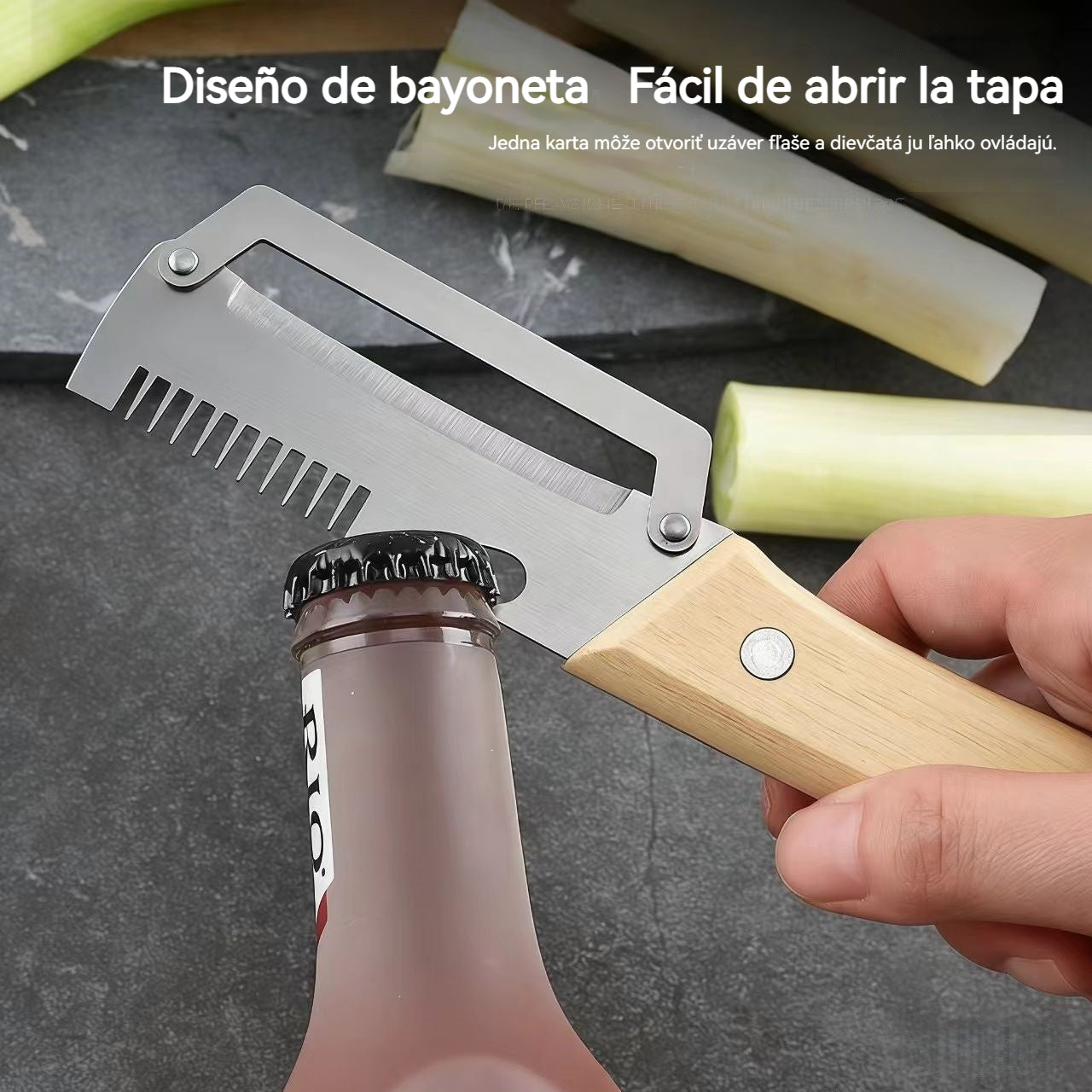 ✅【Compra 1 lleva 1 gratis】🧅🔪 Viacúčelová kuchynská škrabka 3 v 1: olúpa, krája a otvára uzávery fliaš! 🔥