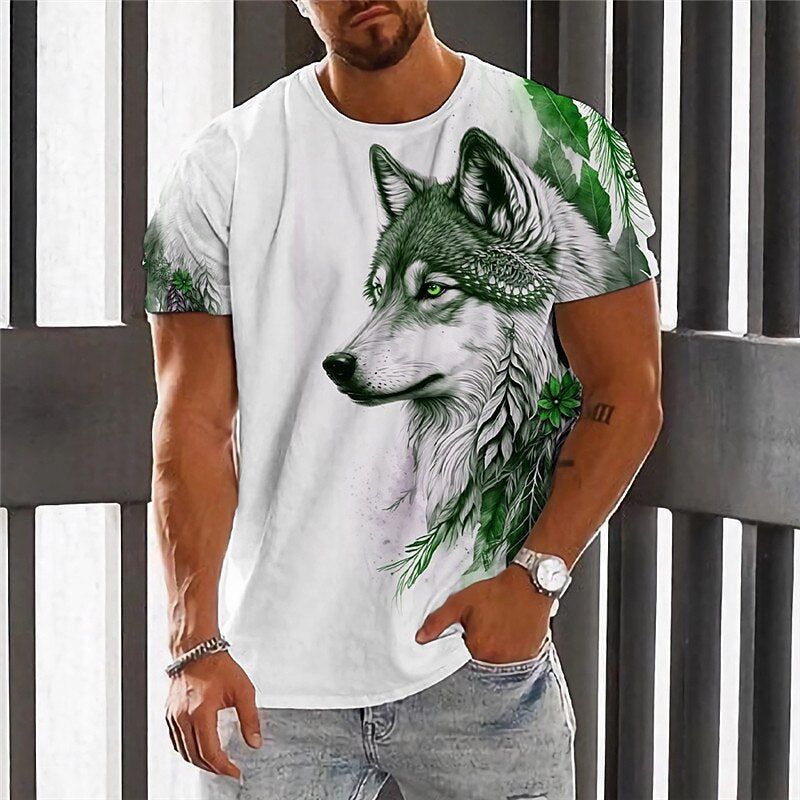 【S-6XL】👕👕 Pánske tričko s potlačou vlka