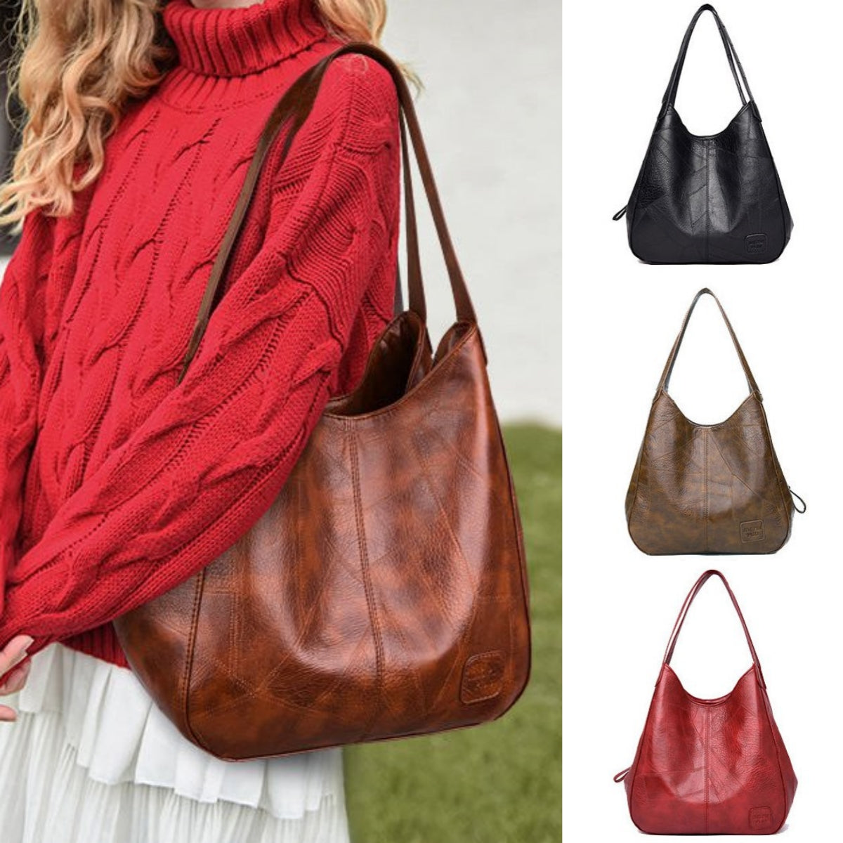 💖👜💖 2025, geantă de umăr nouă din piele moale, capacitate mare, rezistentă la uzură și murdărie