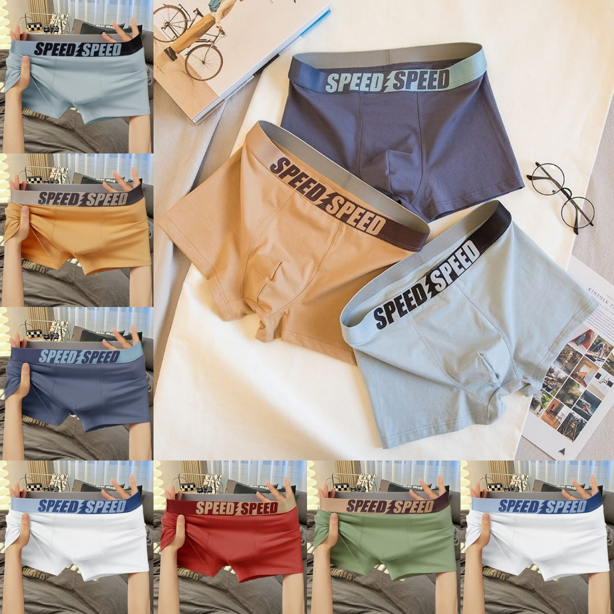 🔥Horúca akcia🔥(6 kusov) Nové pánske boxerky z ľadovej hodvábnej bavlny 3732117