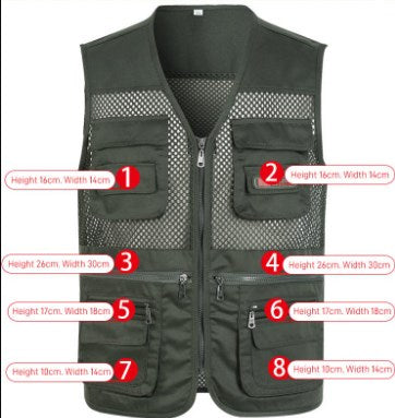 🔥🔥Ležérna funkčná vesta s viacerými vreckami, pohodlné a priedušné【XL-4XL】
