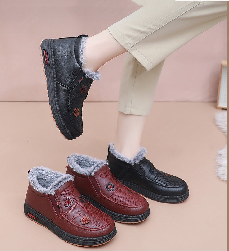 👢💗【35-41】Nové ručne vyrábané dámske bavlnené protišmykové čižmy z pravej kože 3803282