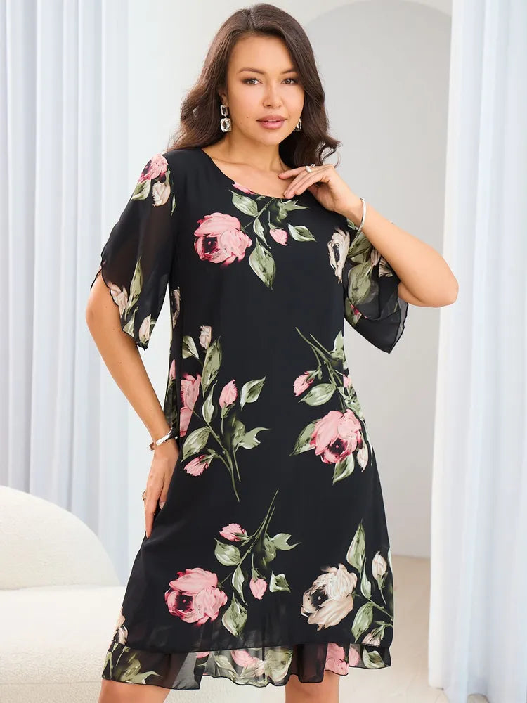 💐【S-5XL】Rochie elegantă cu imprimeu