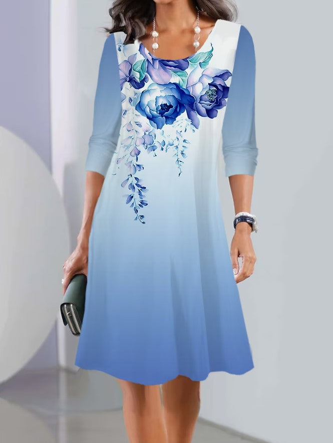 🌼👗【S-5XL】Nové jesenné midi šaty s okrúhlym výstrihom a dlhým rukávom 3713727