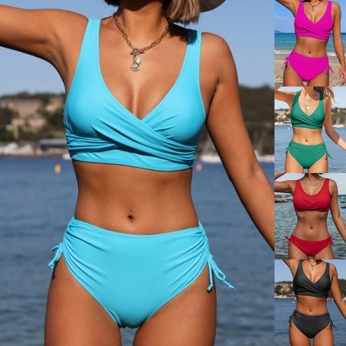 🌴👙【Ofertă nouă】🏖️【S-3XL】Costum de baie pentru femei 2025, culoare uni, într-un nou stil de vară, bikini simplu, cu uscare rapidă, confortabil și respirabil.