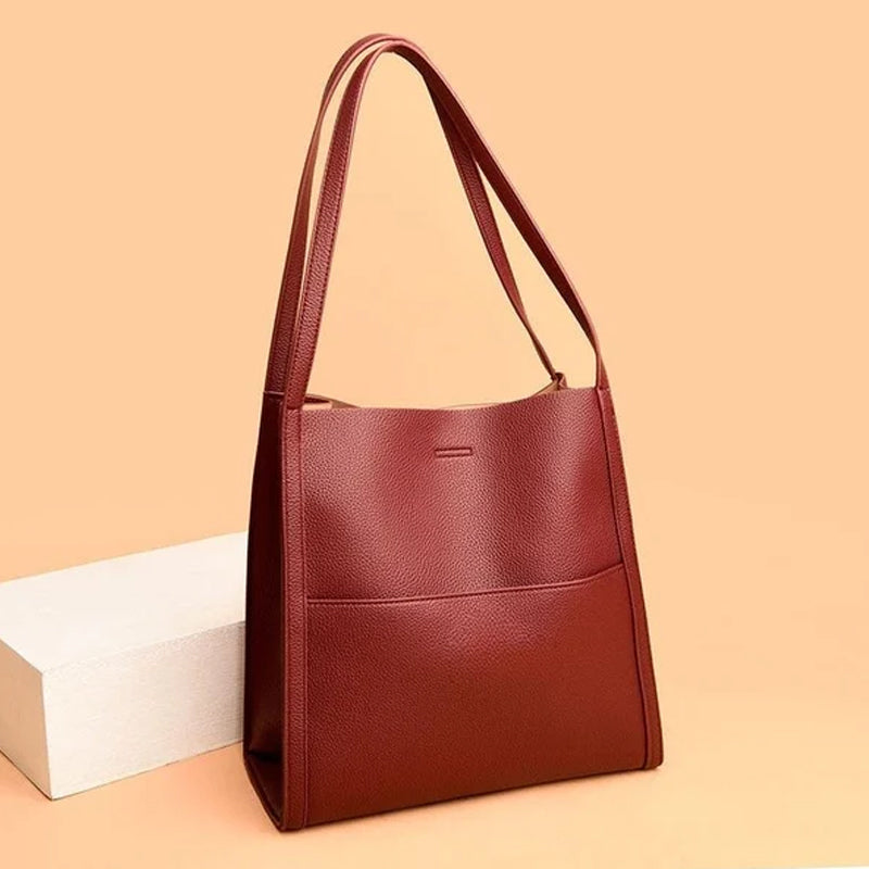 🔥👜👜【45% OFF】Veľkokapacitná jednoduchá jednofarebná jesenná mäkká kožená taška cez rameno