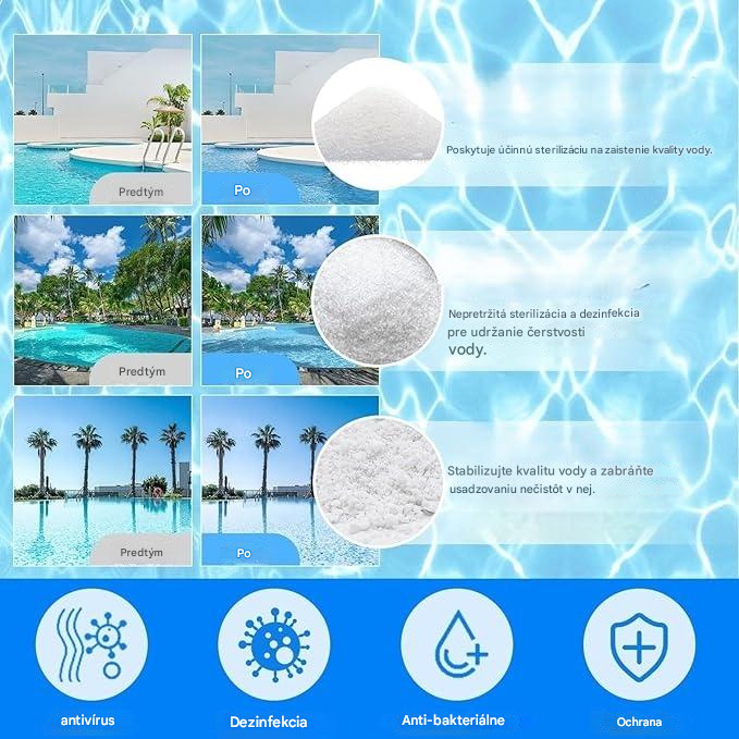 🔥【Kúpte 1 a získajte 1 zadarmo】🏊♀️💧Tablety na čistenie bazénov pre krištáľovo čistú vodu.