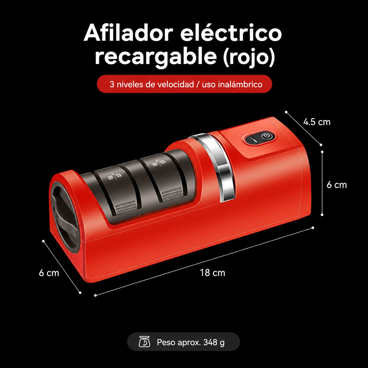 ⏳ ¡50% de descuento! 🔪 Afilador de cuchillos eléctrico inalámbrico multifuncional, recargable ✨