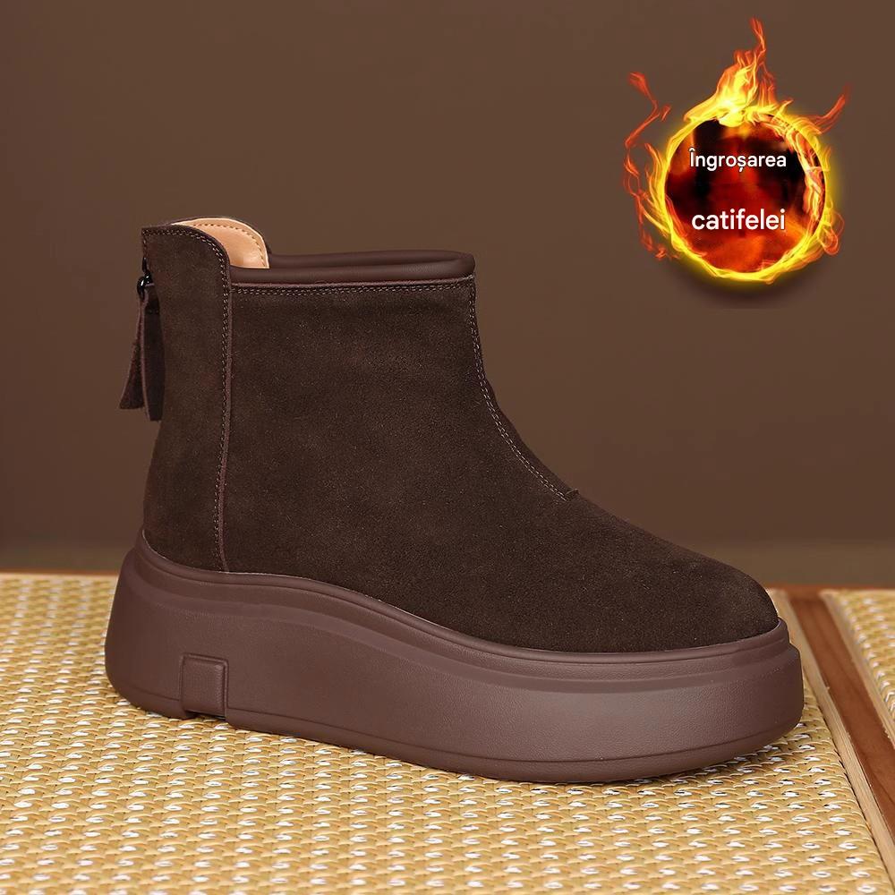 👢【35-40】2025 snehule so zadným zipsom s hrubou podrážkou, pohodlné, vodeodolné a protišmykové