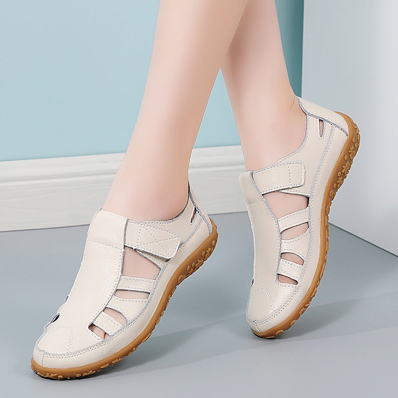 【35-43】 Letné ručne vyrábané retro mäkká podrážka na voľný čas sandále na suchý zips 3696770