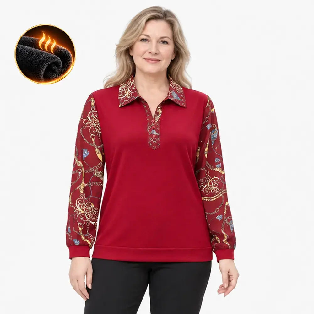 【M-6XL】Nueva camisa térmica de mujer para otoño e invierno – tallas grandes, disimula el abdomen, cálida y elegante