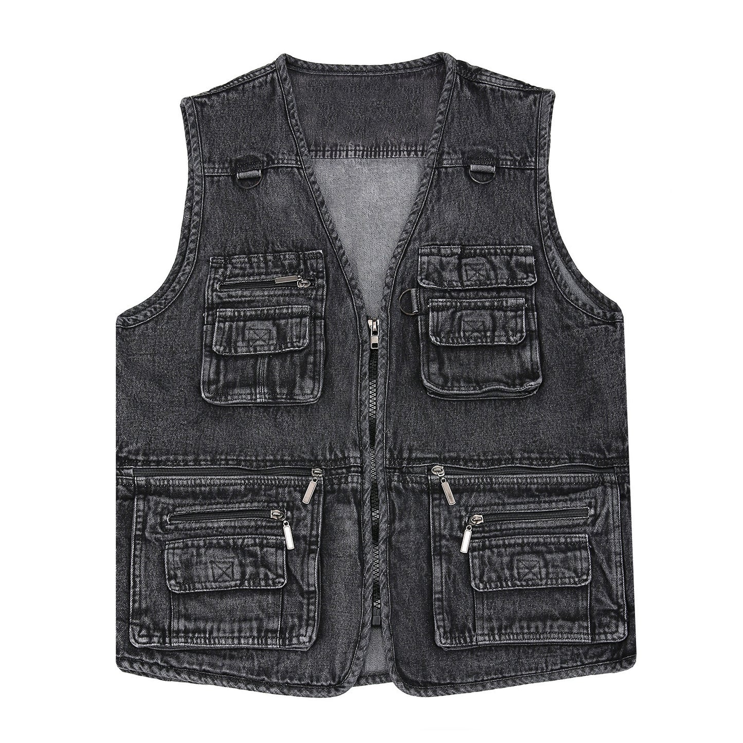 💥👨💼-49 OFF%【XL-7XL】2026 Chaleco vaquero multibolsillos para hombr
