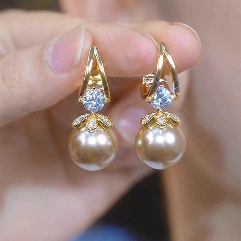 💎💐 Nové francúzske luxusné svetlo🌼 2025 Senior zmysel pre skutočný temperament Pearl Silver Strieborné náušnice