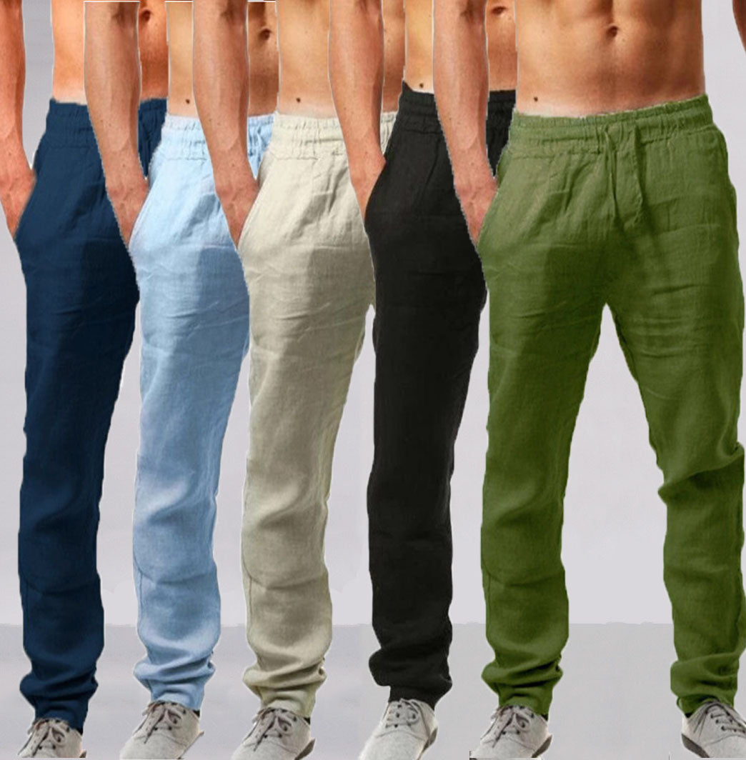 💥【Časovo obmedzená ponuka】👖【S-4XL】2025 nové letné pánske voľné, priedušné a pohodlné ležérne tepláky z bavlny a ľanu
