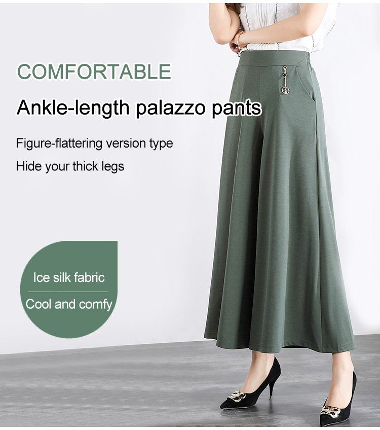 ❤️👖【M-5XL】 Nové dámske letné široké nohavice z ľadového hodvábu na rok 2025