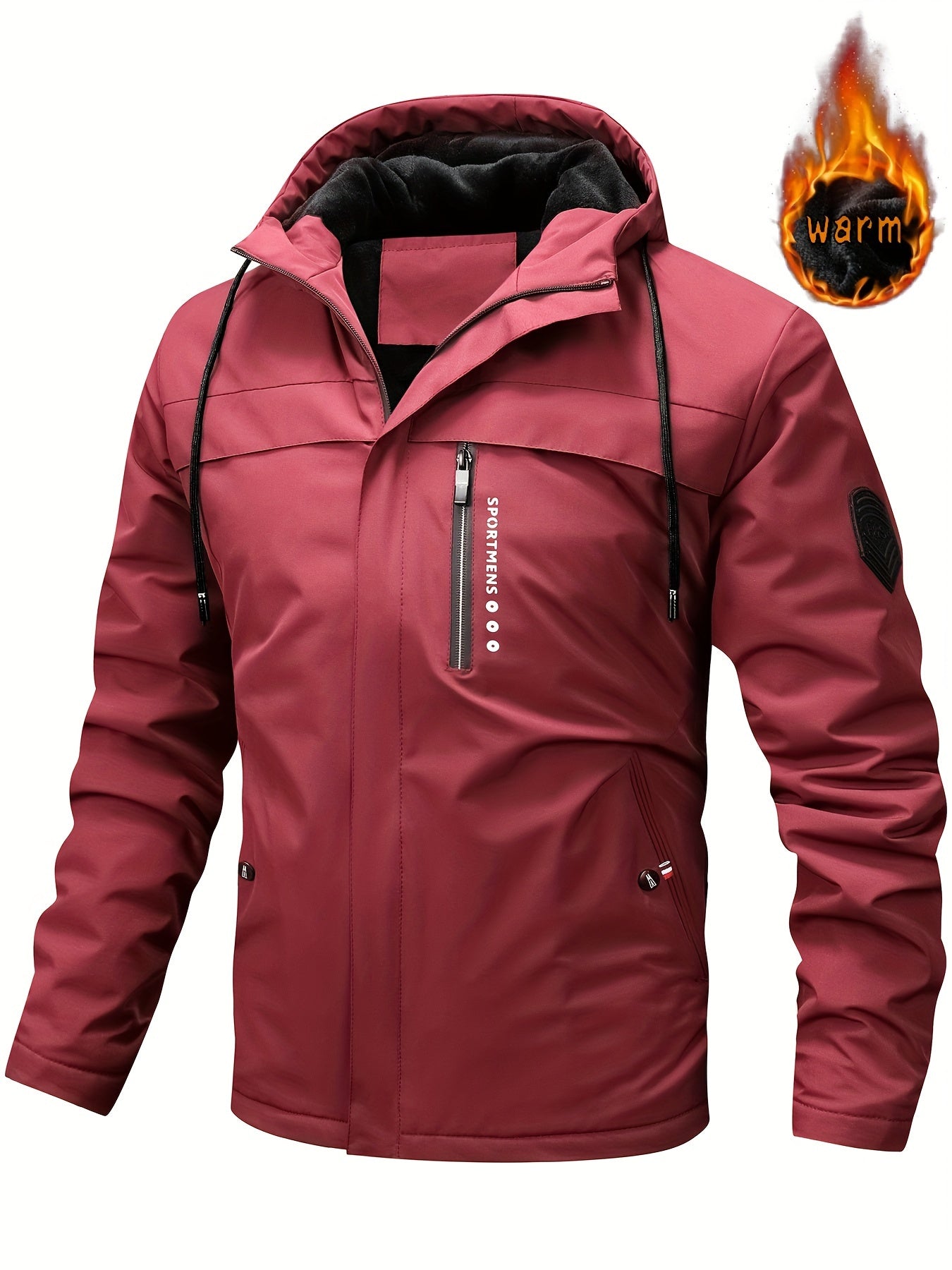 Pánska teplá fleecová bunda s kapucňou Outdoor Winter Jacket Nepremokavá bunda 3823178