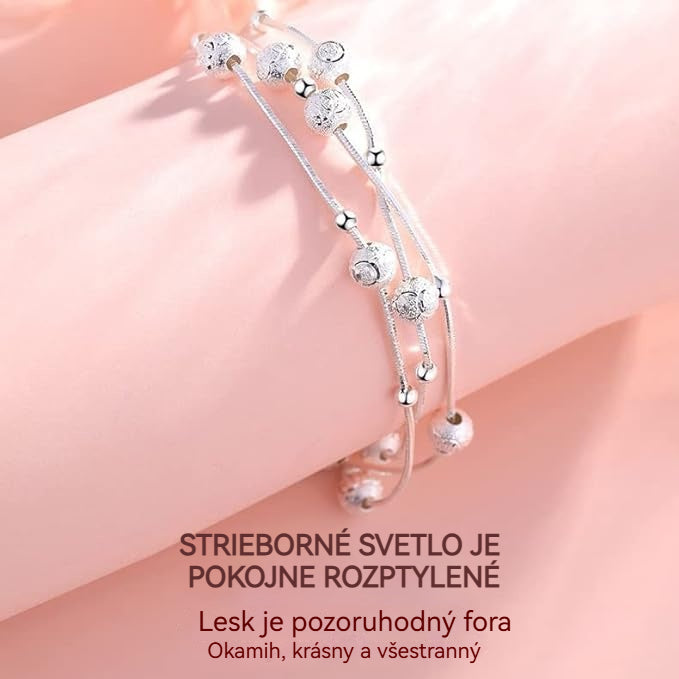 ✨💎【Kúpte 1, získajte 1 zadarmo】Trojvrstvový strieborný korálkový náramok pre šťastie, decentný luxus.