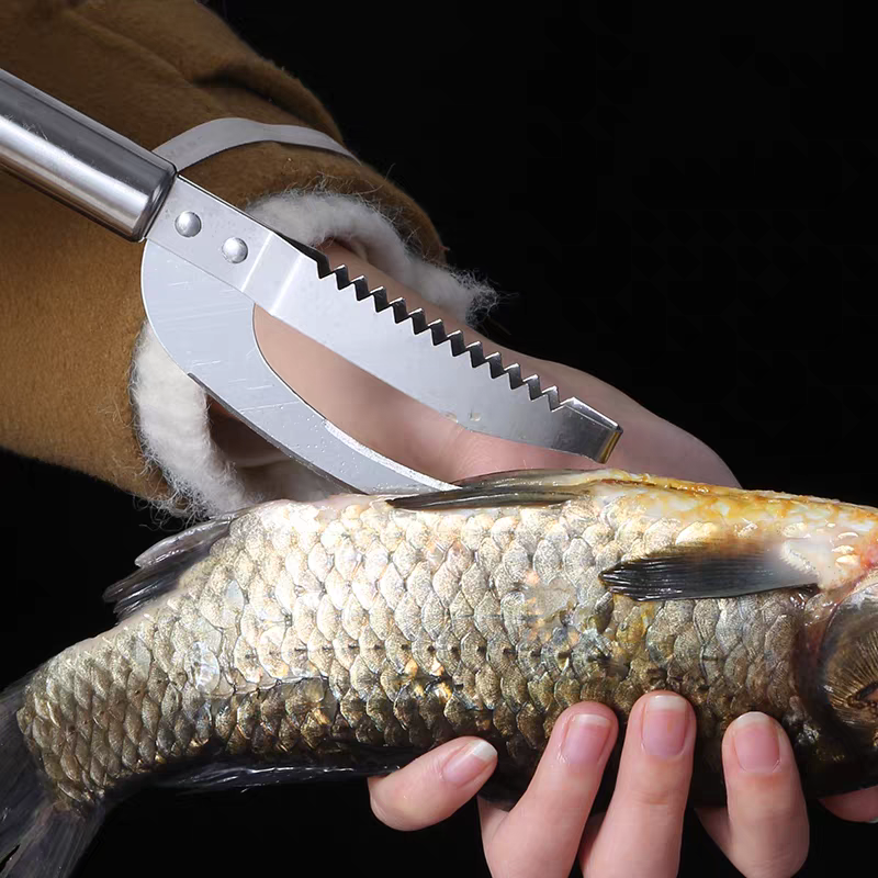 🍲🐟【Ponuka 2 kusov】Viacúčelový nôž z nehrdzavejúcej ocele na efektívne zoškrabovanie rybích šupín
